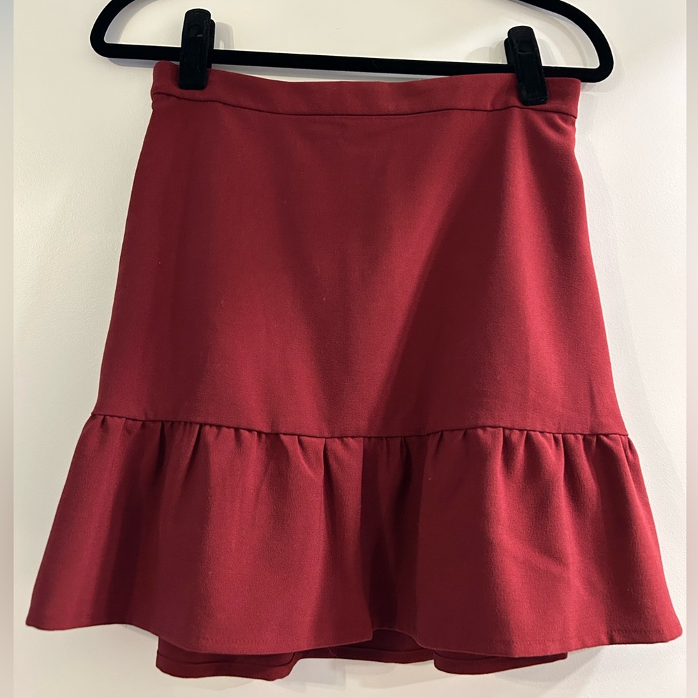 J. Crew A-Line Skirt in Rich Red